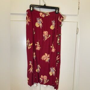 Madewell Tropical Floral Red Skirt